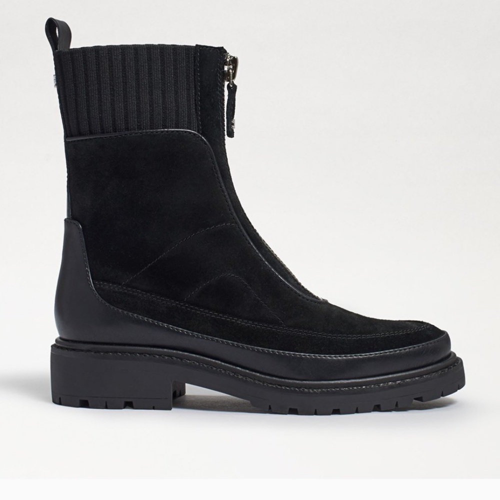 Sam Edelman Black Combat Boots with Chunky Sole